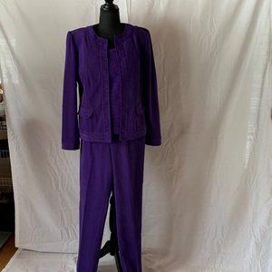 Sag Harbor 3-Piece Pants Suit, Size 8, Purple
